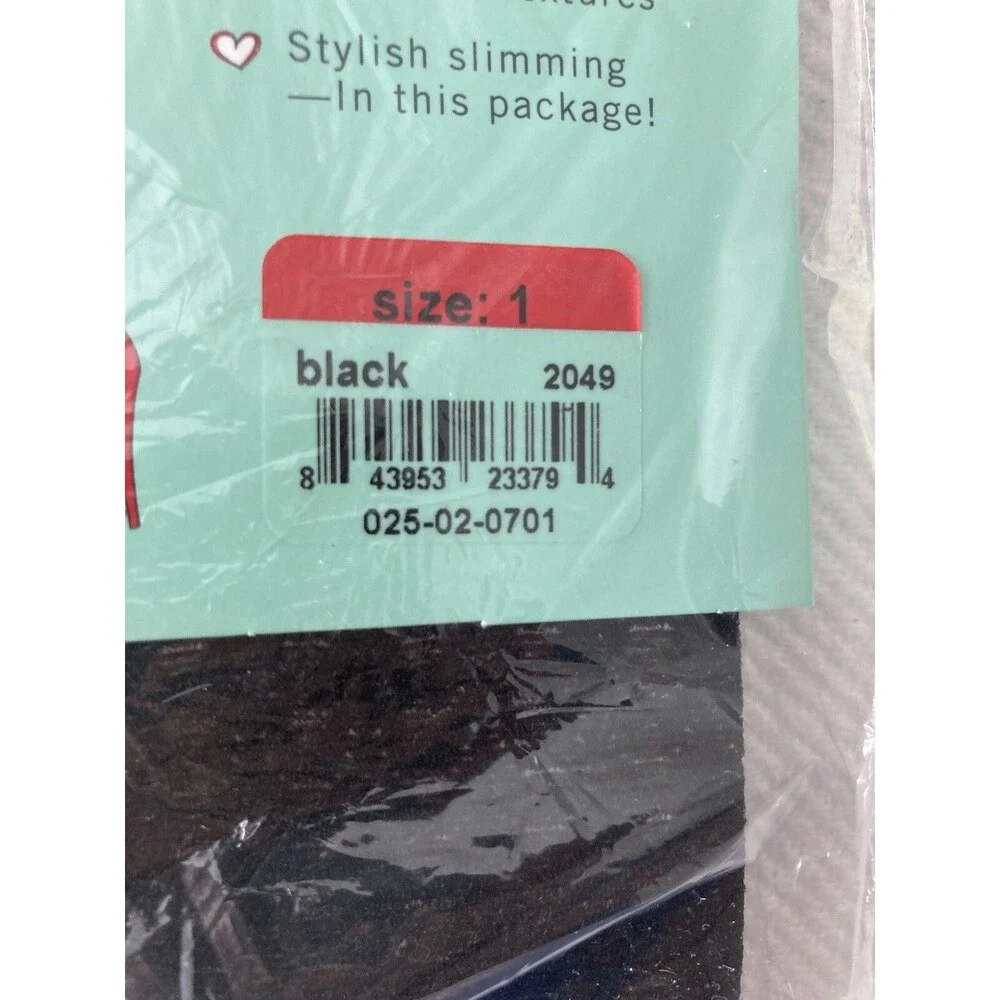 Spanx Assets Shaping Tights Textured - Size 1 Wishbone Black by Sara Blakely NEW